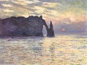 Claude Monet, The Cliff,Etretat,Sunset